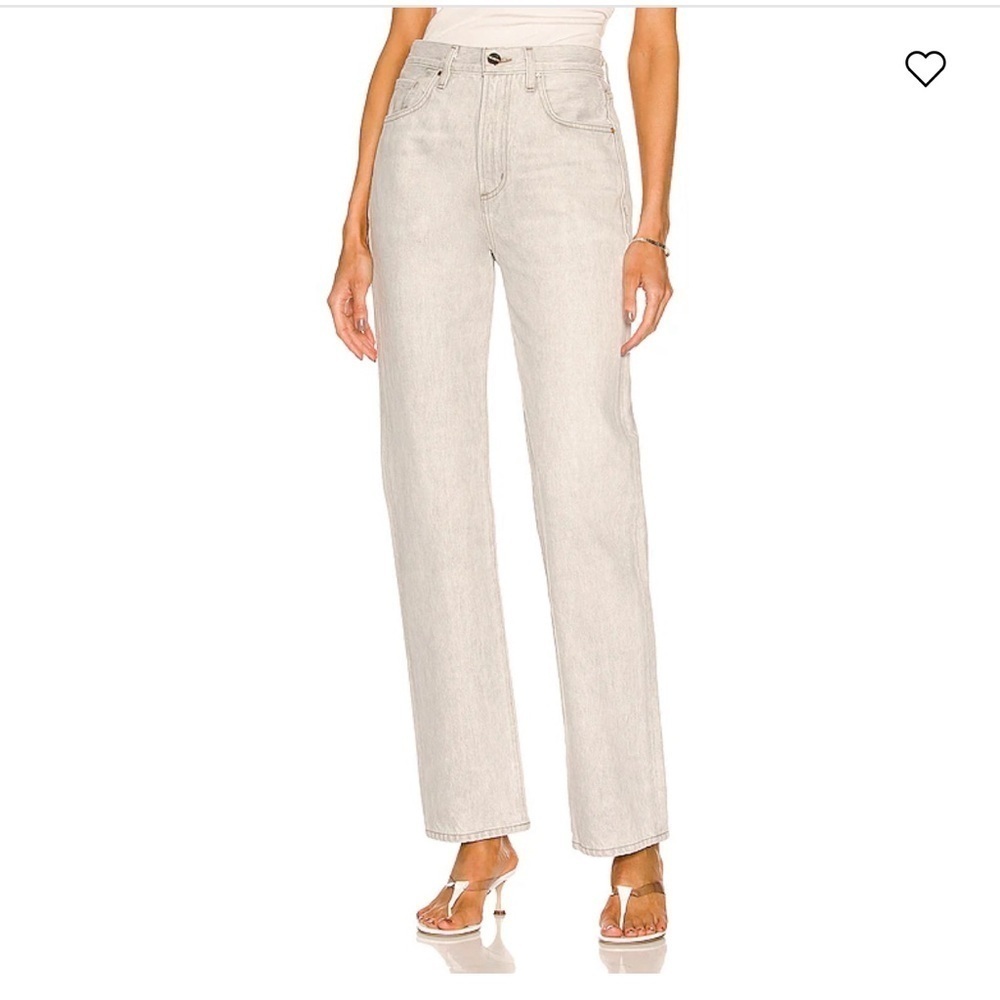 NWT Goldsign Martin Jeans Womens Size 32 in Marbled Grey Organic Cotton Denim